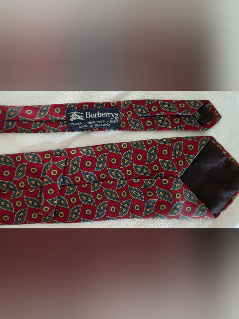 Burberry Red Paisley Silk Tie